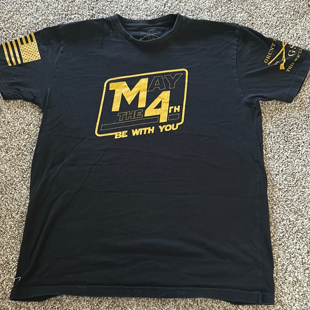 Grunt Style-may the 4th be with you-star wars logo with M4 on back